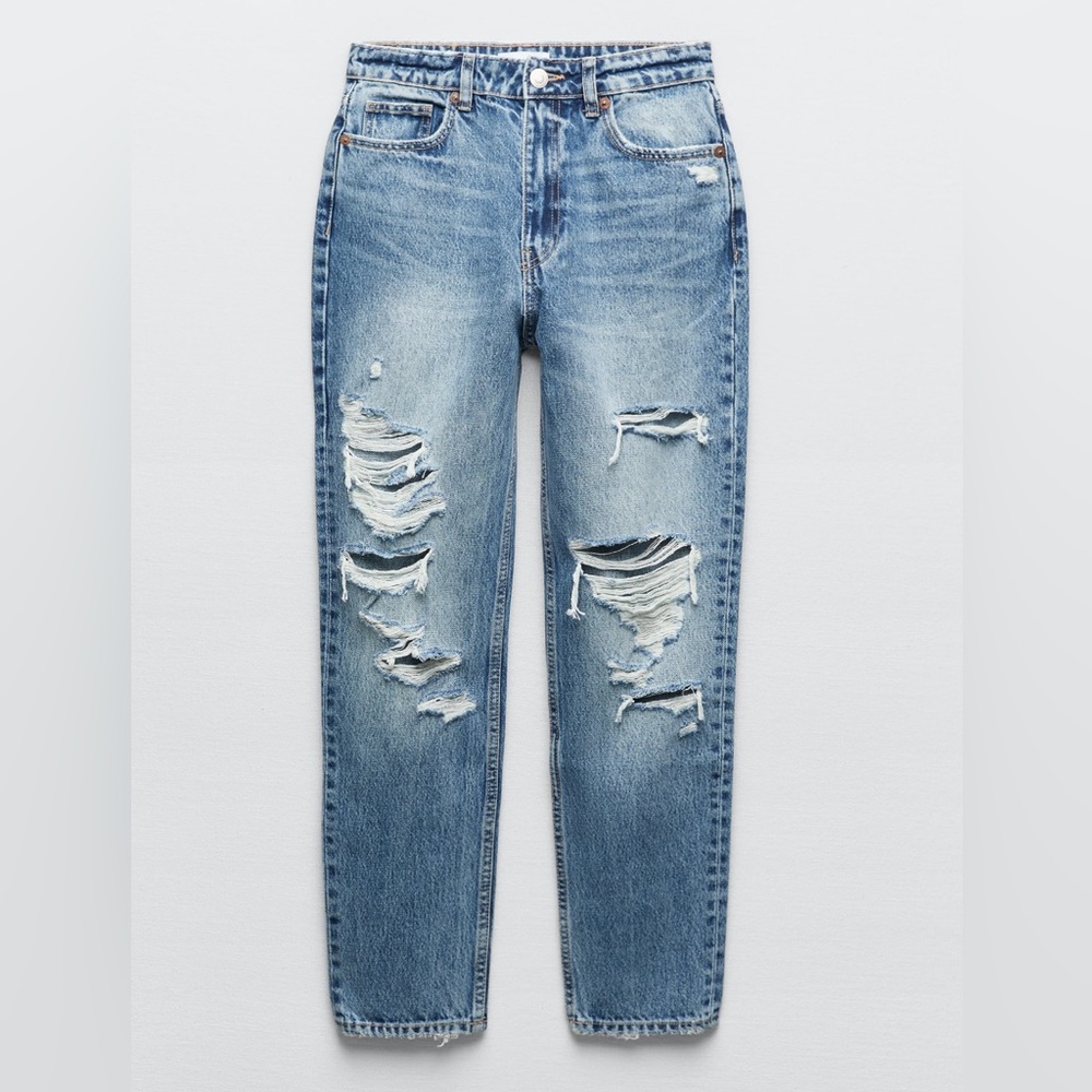 Zara brand new ripped jeans size 14